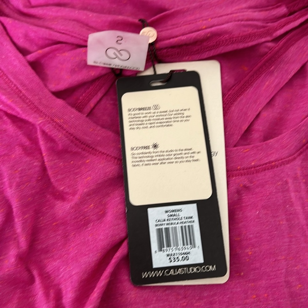 NWT Calia | Keyhole Back Tank Berry Nebula Heather Women’s Size Small Pink